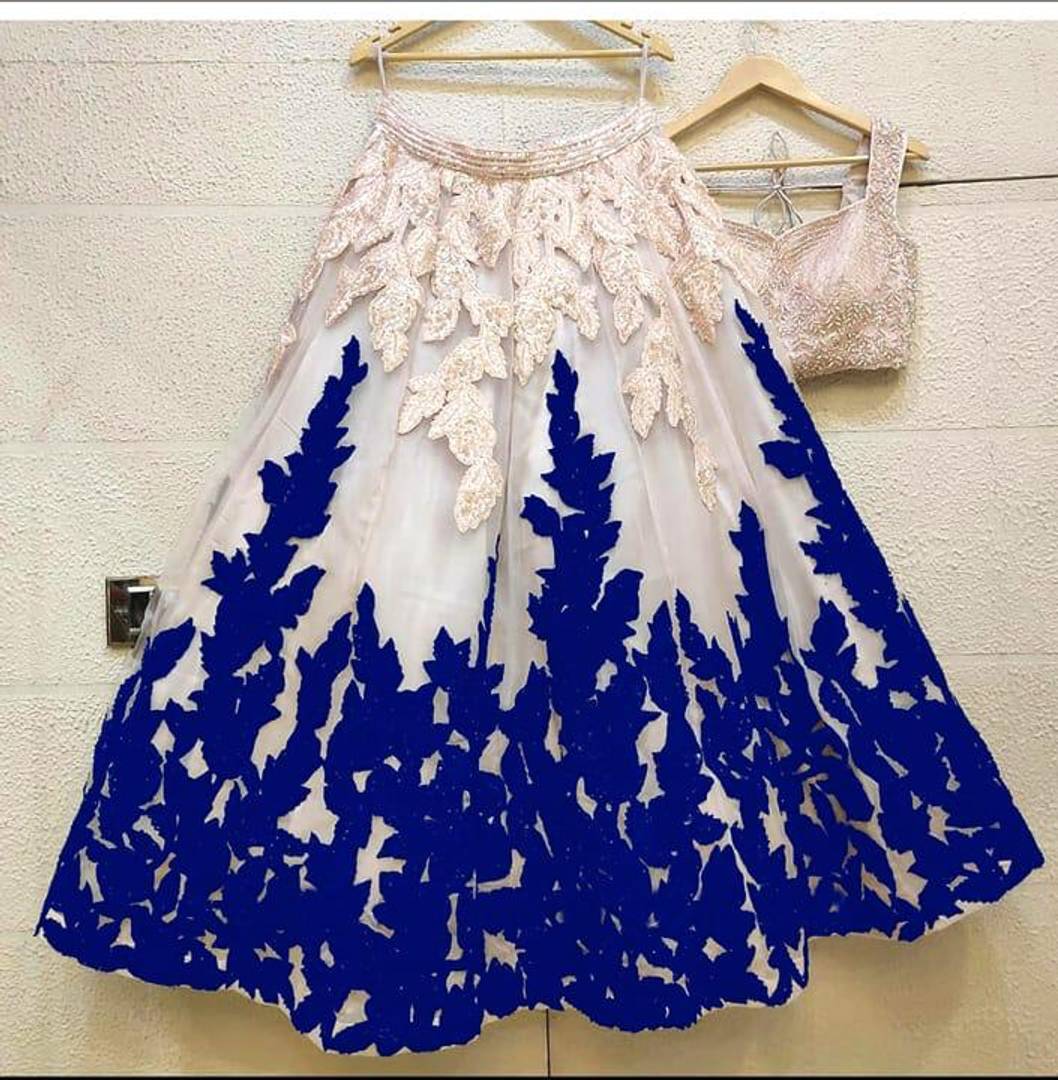 Women's Multicoloured Net Diamond Work Lehenga Choli